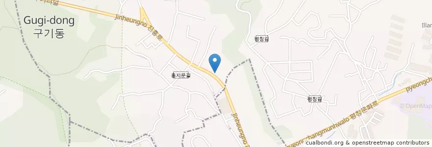 Mapa de ubicacion de 옛날민속집 (생생장보, 두부전골) en Coreia Do Sul, Seul, 종로구, 평창동.
