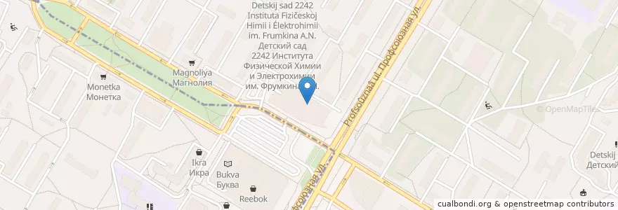 Mapa de ubicacion de TGI Fridays en Rússia, Distrito Federal Central, Москва, Юго-Западный Административный Округ, Район Черёмушки.
