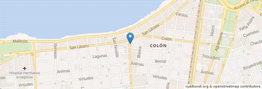 Mapa de ubicacion de El Diablito en Cuba, La Habana, Centro Habana.