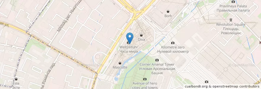 Mapa de ubicacion de Menza en Russia, Distretto Federale Centrale, Москва, Центральный Административный Округ.