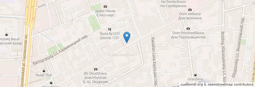 Mapa de ubicacion de Слепой Пью en Russia, Distretto Federale Centrale, Москва, Центральный Административный Округ, Район Арбат.
