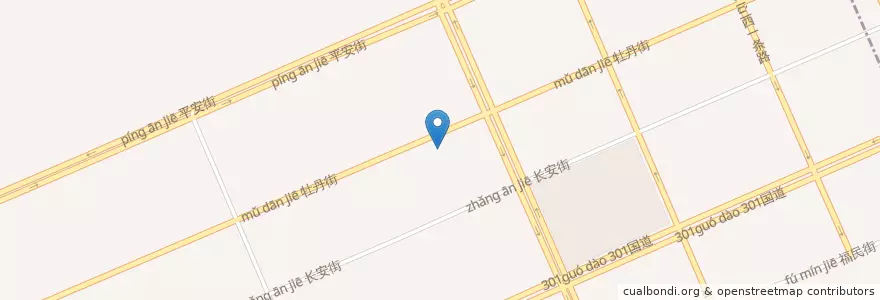 Mapa de ubicacion de 西安农贸市场 en Çin, Heilongjiang, 牡丹江市, 西安区, 立新街道, 牡丹街道.