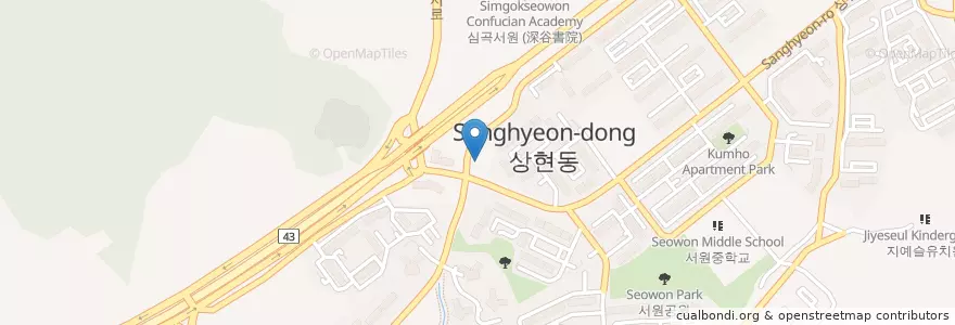 Mapa de ubicacion de 사계절활어세꼬시 en Corea Del Sud, Gyeonggi, 용인시, 수지구.