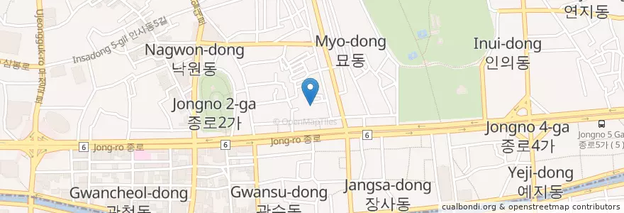 Mapa de ubicacion de CGV피카디리1958 en Coreia Do Sul, Seul, 종로구, 종로1·2·3·4가동.