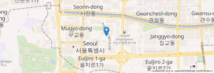 Mapa de ubicacion de 철철집(복매운탕,복불고기) en Südkorea, Seoul, 명동.