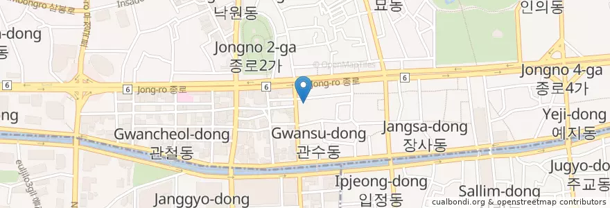 Mapa de ubicacion de 국일관 en Corée Du Sud, Séoul, 종로1·2·3·4가동.