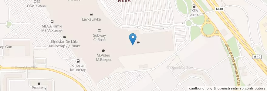 Mapa de ubicacion de Costa Coffee en Россия, Центральный Федеральный Округ, Московская Область, Городской Округ Химки.