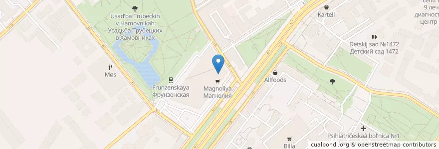 Mapa de ubicacion de IL Патио en Russia, Distretto Federale Centrale, Москва, Центральный Административный Округ, Район Хамовники.