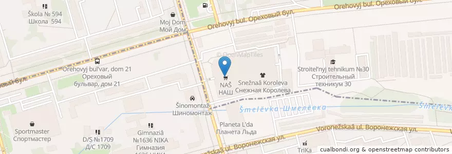 Mapa de ubicacion de Планета Суши en Rusia, Distrito Federal Central, Москва, Южный Административный Округ, Район Зябликово.