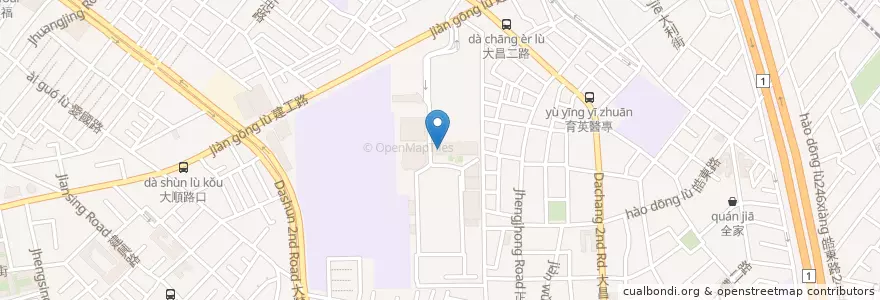 Mapa de ubicacion de 電子機械工程系 en Tayvan, Kaohsiung, 三民區.