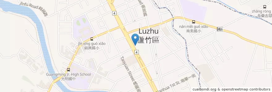 Mapa de ubicacion de 渣打國際商業銀行 en Taiwan, Taoyuan, Luzhu District.