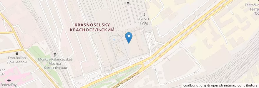 Mapa de ubicacion de Costa en Rusland, Centraal Federaal District, Moskou, Центральный Административный Округ, Красносельский Район.