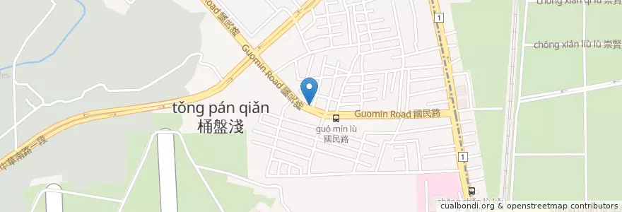 Mapa de ubicacion de 國民美早餐 en تایوان, 臺南市, 南區.