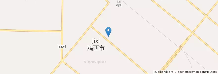 Mapa de ubicacion de 小城故事烧烤 en 中国, 黑龙江省, 鸡西市, 鸡冠区, 向阳街道.