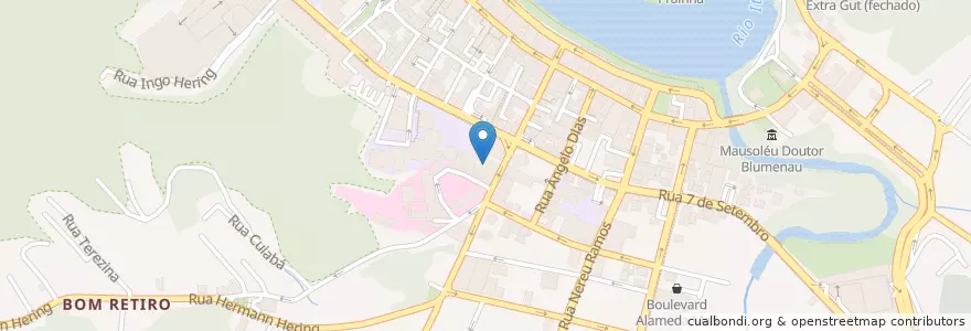 Mapa de ubicacion de Angioklinik en ブラジル, 南部地域, サンタ カタリーナ, Região Geográfica Intermediária De Blumenau, Microrregião De Blumenau, ブルメナウ.