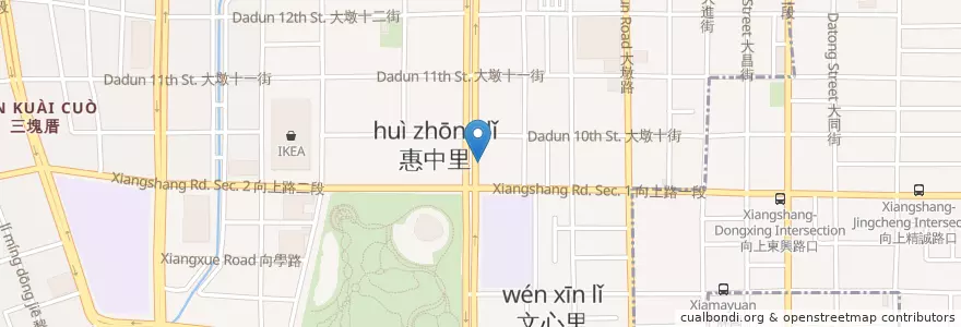 Mapa de ubicacion de 饗厚牛排 en 台湾, 台中市, 南屯区.