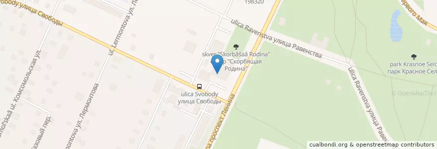 Mapa de ubicacion de Додо пицца en Rusia, Северо-Западный Федеральный Округ, Óblast De Leningrado, San Petersburgo, Красносельский Район, Красное Село.