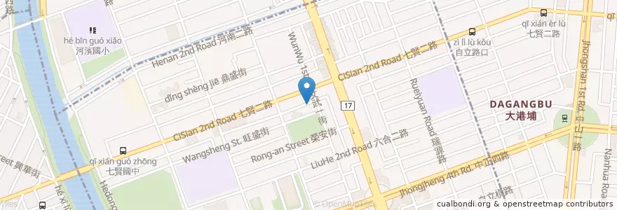 Mapa de ubicacion de 花葵壽喜燒 en Taiwan, Kaohsiung, Distretto Di Qianjin.