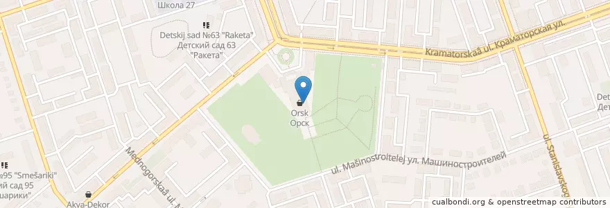Mapa de ubicacion de Звёздная кошка en Rusia, Приволжский Федеральный Округ, Óblast De Oremburgo, Городской Округ Орск.