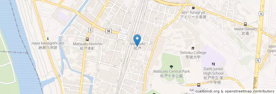 Mapa de ubicacion de 吉野家 en Japan, 千葉県, 松戸市.