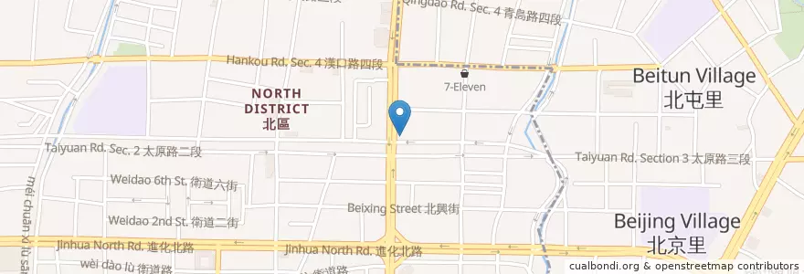 Mapa de ubicacion de 多那之 en Taiwan, Taichung, 北屯區, 北區.