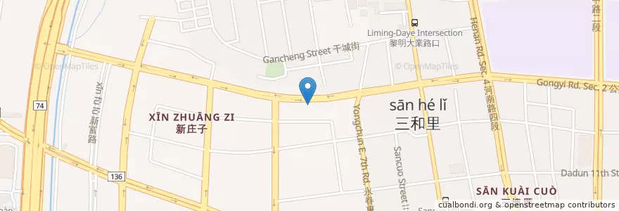Mapa de ubicacion de Kama-釜かま en Tayvan, Taichung, 南屯區.