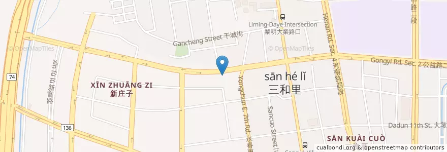 Mapa de ubicacion de 五花肉.KR mini en Taiwan, 臺中市, 南屯區.