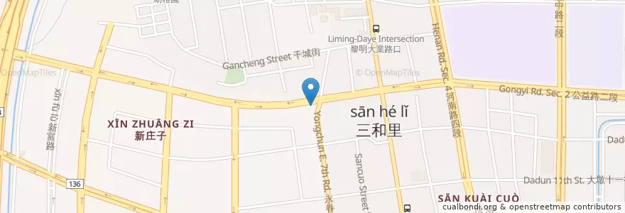 Mapa de ubicacion de り味館 en 臺灣, 臺中市, 南屯區.