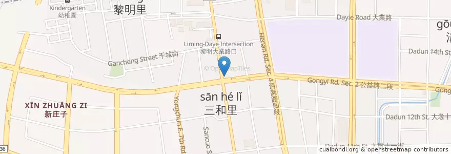 Mapa de ubicacion de 小吃攤 en 臺灣, 臺中市, 南屯區.