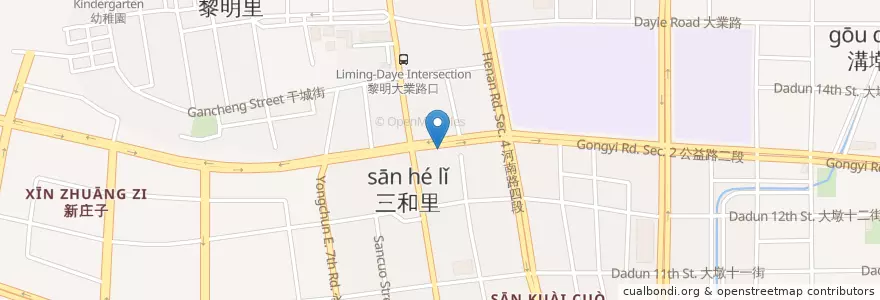 Mapa de ubicacion de 滬舍餘味餐館 en Taiwán, Taichung, 南屯區.