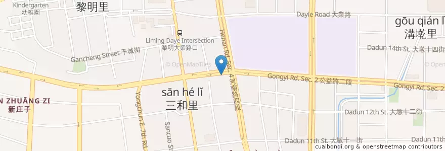 Mapa de ubicacion de 川爺鍋燒意麵 en 臺灣, 臺中市, 南屯區.