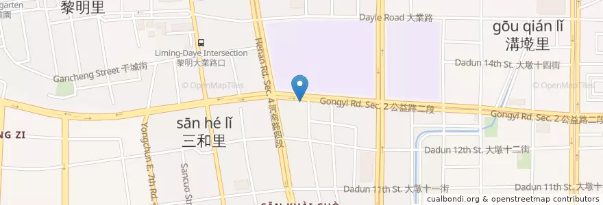 Mapa de ubicacion de 真鍋珈琲生活館 en تایوان, تایچونگ, 南屯區.