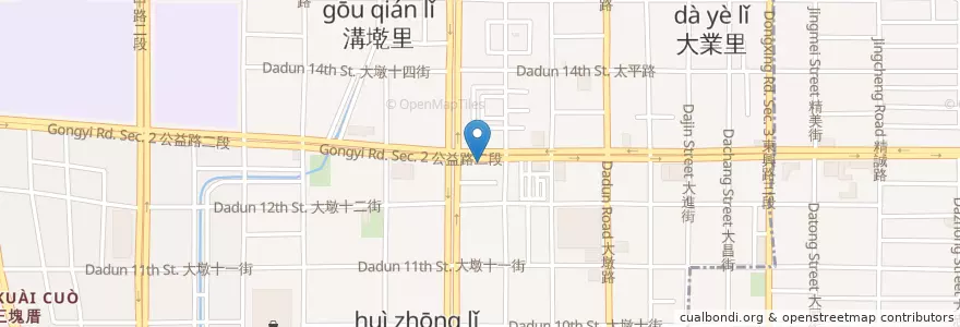 Mapa de ubicacion de 日出拉麵 en Taiwan, Taichung, Nantun District.
