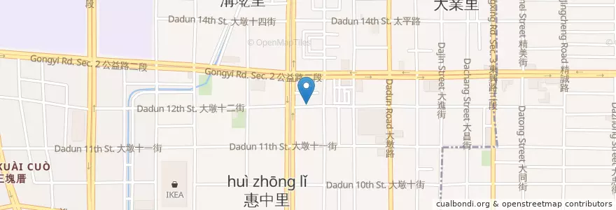 Mapa de ubicacion de 虎福福飯包 en Тайвань, Тайчжун, 南屯區.