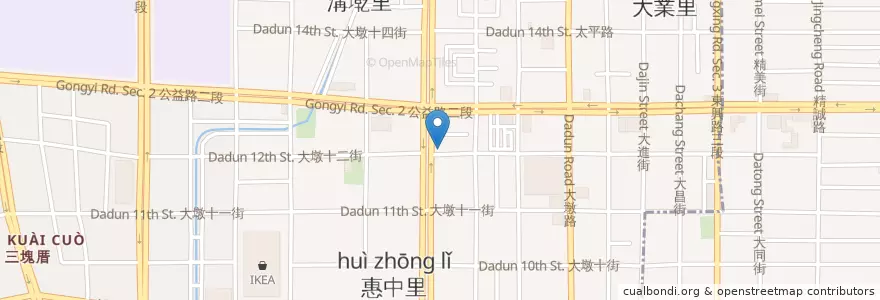 Mapa de ubicacion de 陳傳盛爌肉飯 en Tayvan, Taichung, 南屯區.