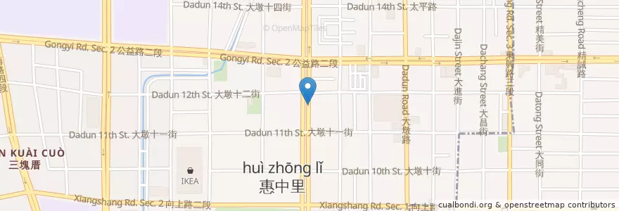 Mapa de ubicacion de 泰藏玖Thai Bistro en Taiwan, Taichung, 南屯區.