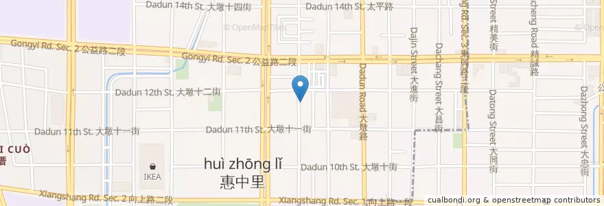 Mapa de ubicacion de 泰鍍泰式料理 en Taiwan, Taichung, 南屯區.