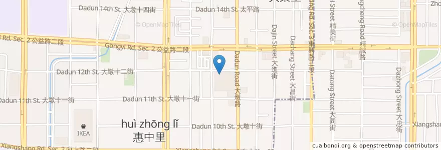 Mapa de ubicacion de 大戶屋 en Tayvan, Taichung, 南屯區.