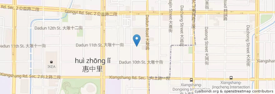 Mapa de ubicacion de 五年八班 en تايوان, تاي شانغ, 南屯區.