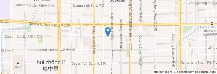 Mapa de ubicacion de 半島鐵盒茶餐廳 en Taïwan, Taichung, 南屯區.