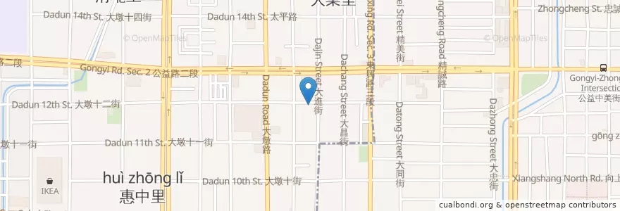 Mapa de ubicacion de 南洋廚坊 en Taiwán, Taichung, 南屯區.