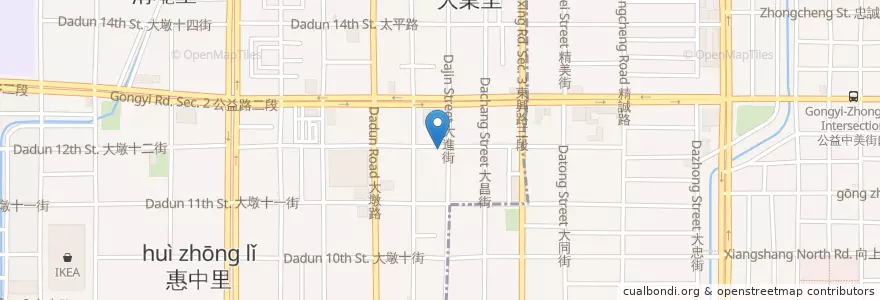 Mapa de ubicacion de 愛羅武勇暴走燒肉 en Taiwan, Taichung, 南屯區.