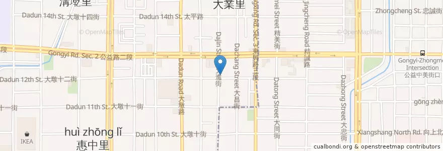 Mapa de ubicacion de 十二街蔬活館 en Taiwan, Taichung, 南屯區.