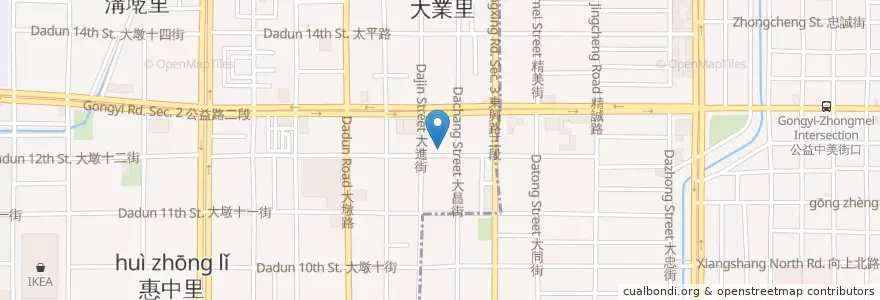 Mapa de ubicacion de 龍之麵館 en Taiwan, 臺中市, 南屯區.
