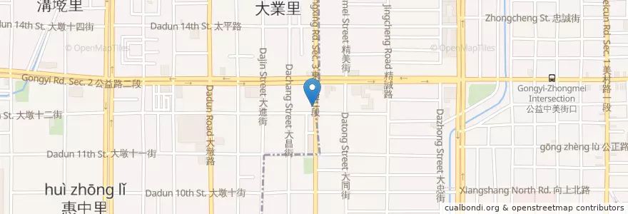 Mapa de ubicacion de 松村燻之味 en Taïwan, Taichung, 南屯區.
