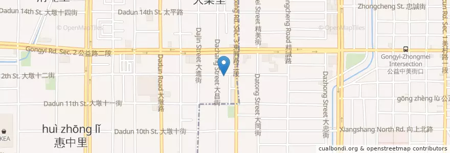 Mapa de ubicacion de 猴吃鍋 en Taiwan, 臺中市, 南屯區.