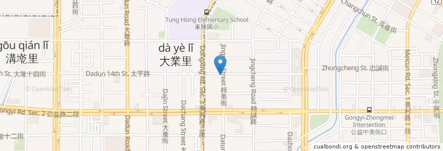 Mapa de ubicacion de 老派札貨小吃 en تایوان, تایچونگ.