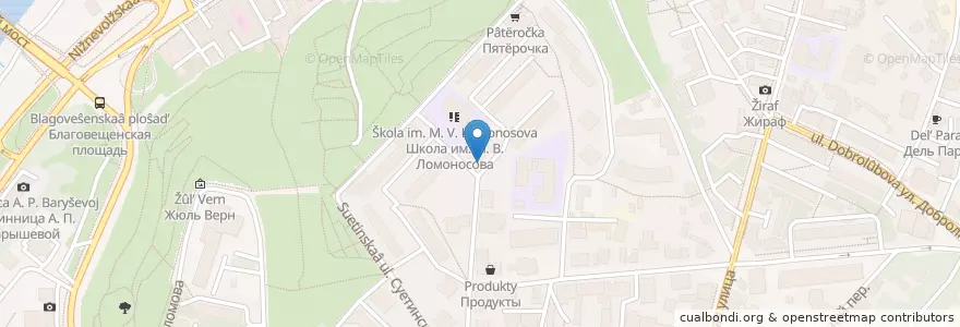Mapa de ubicacion de Почтовое отделение 603109 en ロシア, 沿ヴォルガ連邦管区, ニジニ・ノヴゴロド州, ニジニ・ノヴゴロド管区.