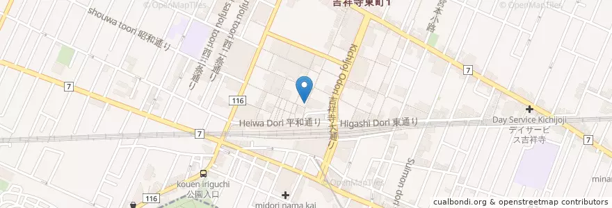 Mapa de ubicacion de マクドナルド en Japonya, 東京都, 武蔵野市.