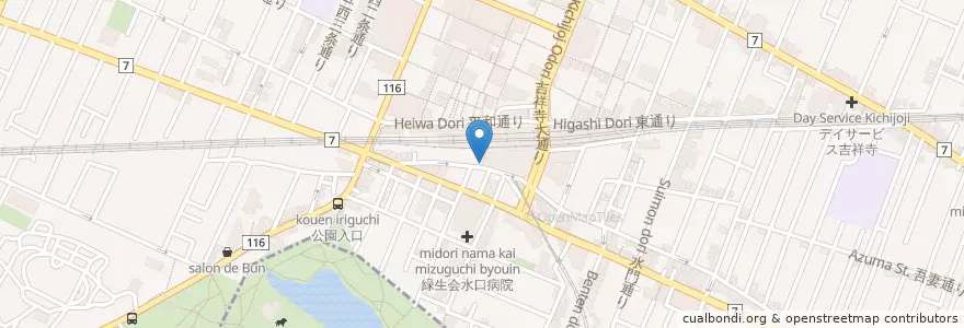 Mapa de ubicacion de マクドナルド en Jepun, 東京都, 武蔵野市.